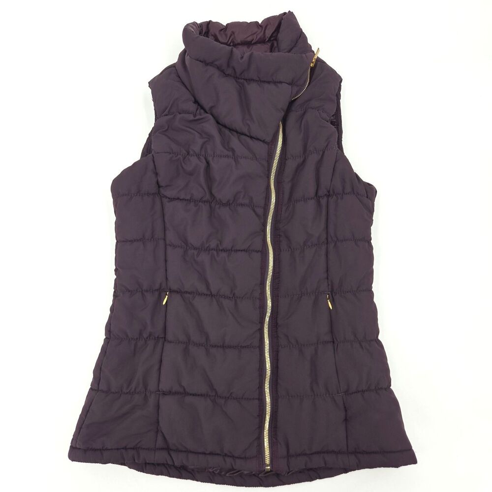 Workshop Puffy Vest Womens Medium Purple Quilted Asymmetric Fall Winter Gorpcore
